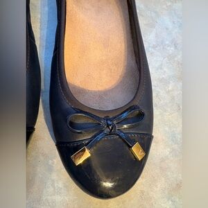 Vionic Black Loafers with Gold Details